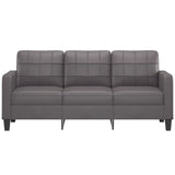 NNEVL 3-Seater Sofa Grey 180 cm Faux Leather