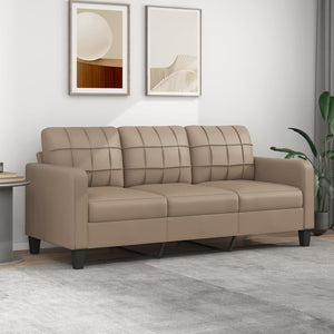 NNEVL 3-Seater Sofa Cappuccino 180 cm Faux Leather