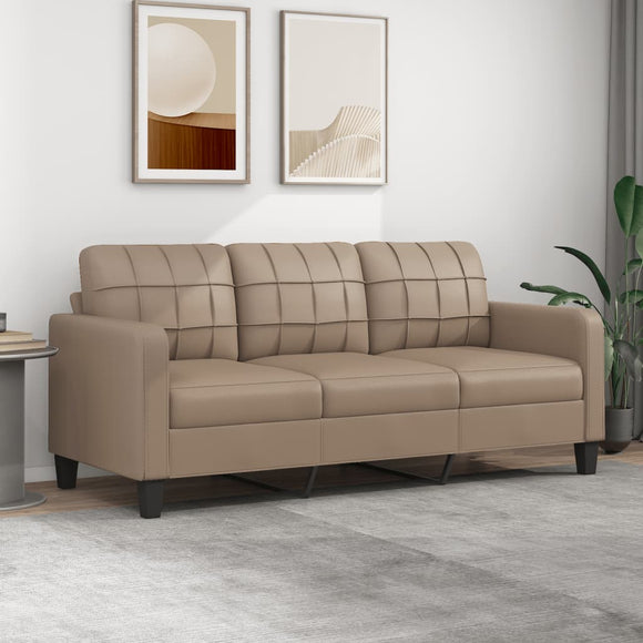 NNEVL 3-Seater Sofa Cappuccino 180 cm Faux Leather