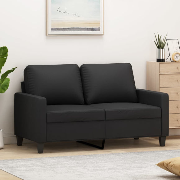 NNEVL 2-Seater Sofa Black 120 cm Faux Leather