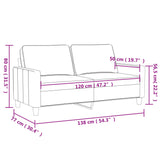 NNEVL 2-Seater Sofa Grey 120 cm Faux Leather