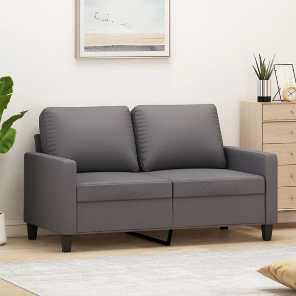 NNEVL 2-Seater Sofa Grey 120 cm Faux Leather