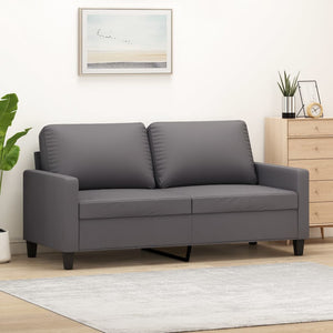 NNEVL 2-Seater Sofa Grey 140 cm Faux Leather