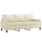 NNEVL 3-Seater Sofa Cream 180 cm Faux Leather
