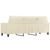 NNEVL 3-Seater Sofa Cream 180 cm Faux Leather