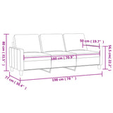 NNEVL 3-Seater Sofa Cream 180 cm Faux Leather