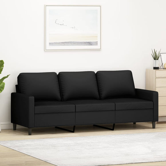 NNEVL 3-Seater Sofa Black 180 cm Velvet