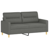 NNEVL 2-Seater Sofa Dark Grey 140 cm Fabric