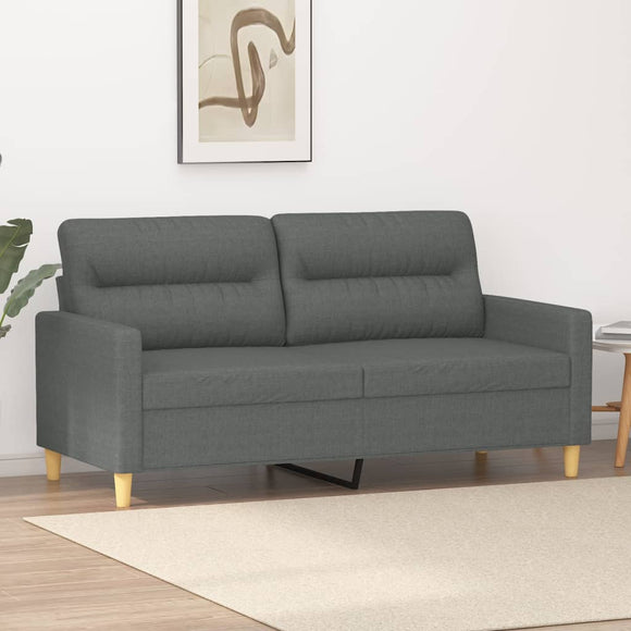 NNEVL 2-Seater Sofa Dark Grey 140 cm Fabric