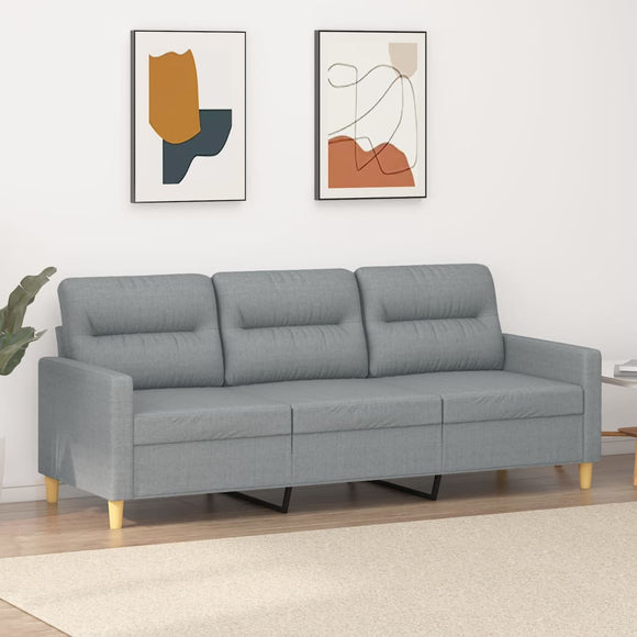 NNEVL 3-Seater Sofa Light Grey 180 cm Fabric