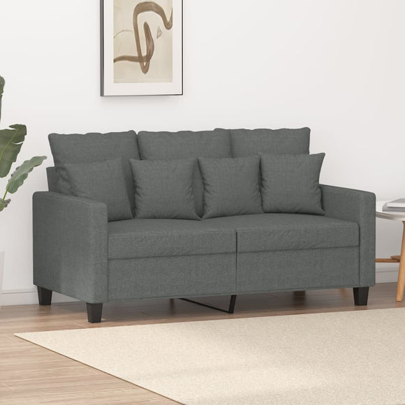 NNEVL 2-Seater Sofa Dark Grey 120 cm Fabric