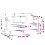 NNEVL 2-Seater Sofa Black 120 cm Fabric