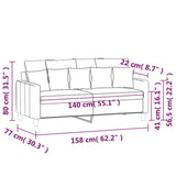 NNEVL 2-Seater Sofa Black 140 cm Velvet
