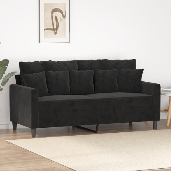 NNEVL 2-Seater Sofa Black 140 cm Velvet
