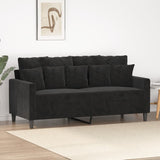 NNEVL 2-Seater Sofa Black 140 cm Velvet