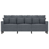 NNEVL 3-Seater Sofa Dark Grey 180 cm Velvet