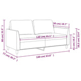 NNEVL 2-Seater Sofa Black 140 cm Faux Leather