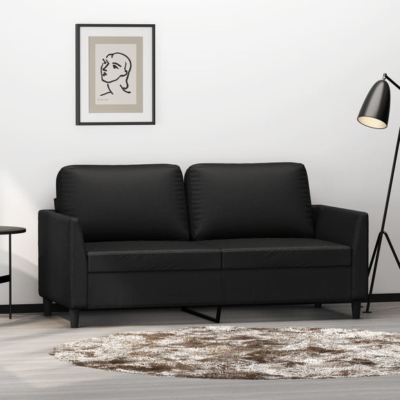 NNEVL 2-Seater Sofa Black 140 cm Faux Leather