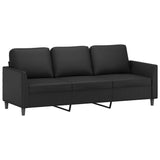 NNEVL 3-Seater Sofa Black 180 cm Faux Leather