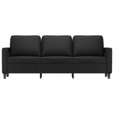 NNEVL 3-Seater Sofa Black 180 cm Faux Leather