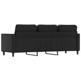 NNEVL 3-Seater Sofa Black 180 cm Faux Leather