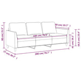 NNEVL 3-Seater Sofa Black 180 cm Faux Leather
