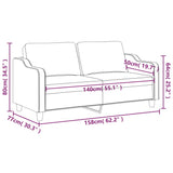 NNEVL 2-Seater Sofa Light Grey 140 cm Fabric