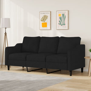 NNEVL 3-Seater Sofa Black 180 cm Fabric