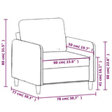 NNEVL Sofa Chair Dark Grey 60 cm Velvet