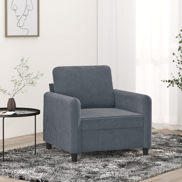 NNEVL Sofa Chair Dark Grey 60 cm Velvet