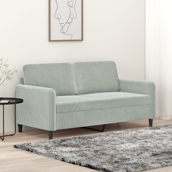 NNEVL 2-Seater Sofa Light Grey 140 cm Velvet