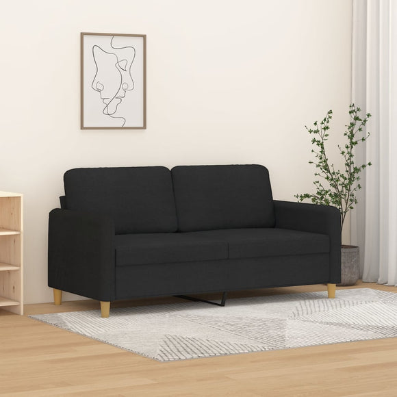 NNEVL 2-Seater Sofa Black 140 cm Fabric