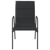 NNEVL 3 Piece Garden Dining Set Black Steel