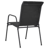 NNEVL 3 Piece Garden Dining Set Black Steel
