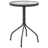 NNEVL 3 Piece Garden Dining Set Black Steel