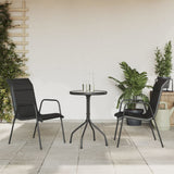 NNEVL 3 Piece Garden Dining Set Black Steel
