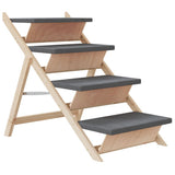 NNEVL Dog Stair Grey 105x47 cm Solid Wood Fir