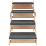 NNEVL Dog Stair Grey 105x47 cm Solid Wood Fir