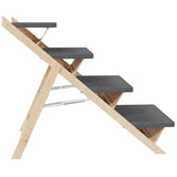 NNEVL Dog Stair Grey 105x47 cm Solid Wood Fir