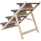 NNEVL Dog Stair Grey 105x47 cm Solid Wood Fir