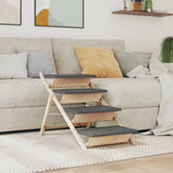 NNEVL Dog Stair Grey 105x47 cm Solid Wood Fir