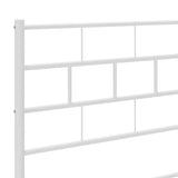 NNEVL Metal Bed Frame with Headboard White 183x203 cm King Size