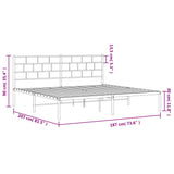 NNEVL Metal Bed Frame with Headboard White 183x203 cm King Size