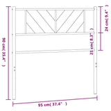 NNEVL Metal Headboard Black 90 cm