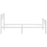 NNEVL Metal Bed Frame with Headboard and Footboard White 90x190 cm