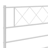 NNEVL Metal Bed Frame with Headboard and Footboard White 107x203 cm