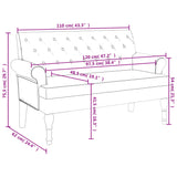 NNEVL Bench with Backrest Dark Grey 120x62x75.5 cm Fabric