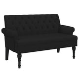 NNEVL Bench with Backrest Black 120x62x75.5 cm Fabric