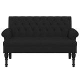 NNEVL Bench with Backrest Black 120x62x75.5 cm Fabric