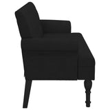 NNEVL Bench with Backrest Black 120x62x75.5 cm Fabric
